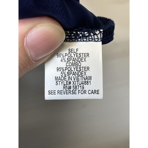 NY Collection Top Womens Large Lace Yoke 3/4 Sleeve Knit Pullover Shirt - Picture 8 of 12